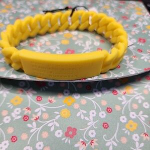 Marc Jacobs Women Yellow Silicone Braided Bracelet